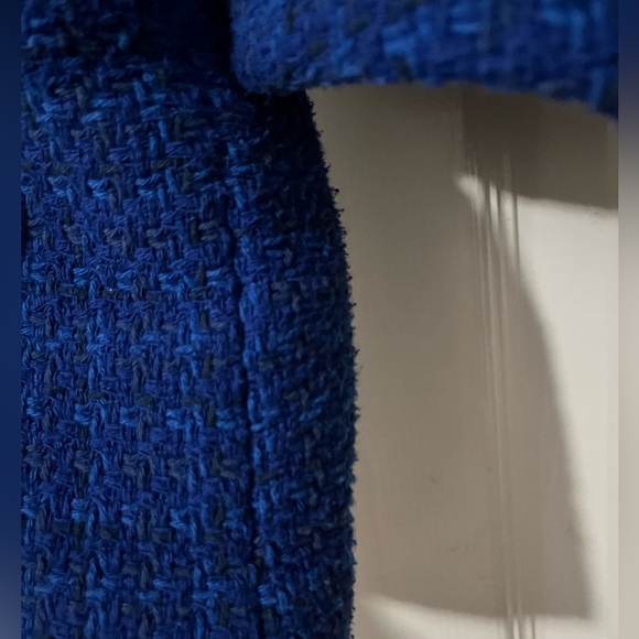 Mango MNG Tweed Double Breasted Crop Jacket in Blue - Picture 7 of 10